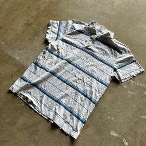 Vintage 90's Aeropostale Striped Polo Shirt, Men's Size Large, Blue and Brown